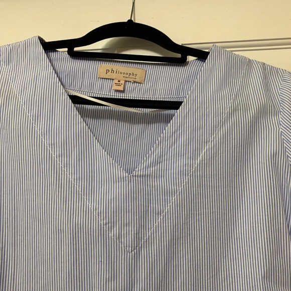 philosophy Blue & White Bell Sleeved Shirt - Picture 4 of 7